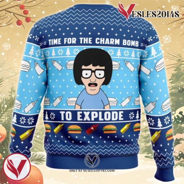 Time for the Charm Bomb to Explore Bob’s Burgers Ugly Christmas Sweater, Unique Christmas Gift For Fans - Vesles2014S 1