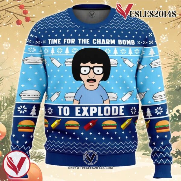 Time for the Charm Bomb to Explore Bob’s Burgers Ugly Christmas Sweater, Unique Christmas Gift For Fans - Vesles2014S