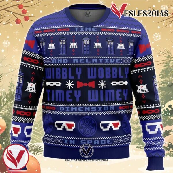 Timey Wimey Doctor Who Ugly Christmas Sweater, Unique Christmas Gift For Fans - Vesles2014S