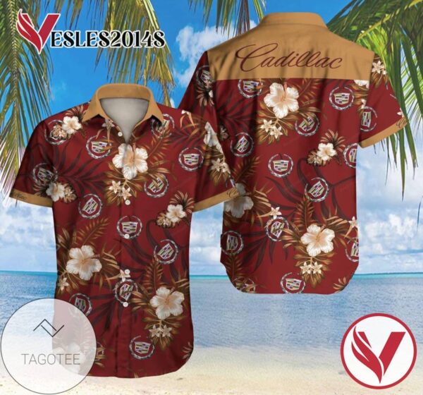 Tlmus Cadillac Hawaiian Graphic Print Short Sleeve Hawaiian Casual Shirt Vesles2014S