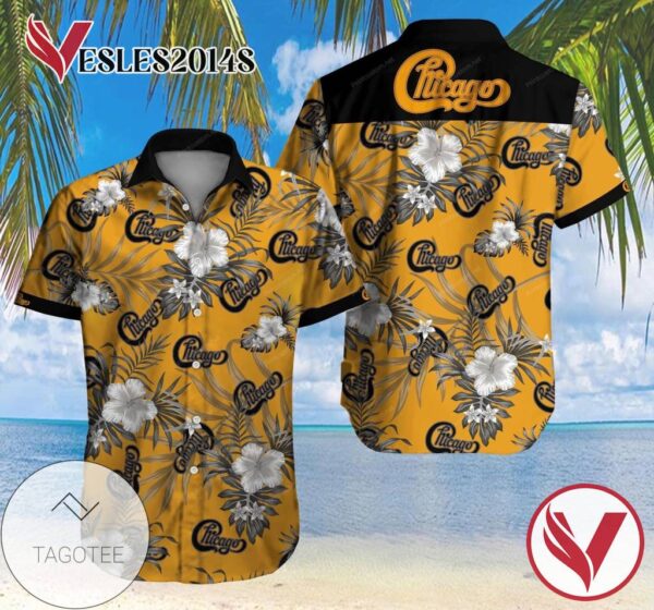 Tlmus Chicago Hawaiian Graphic Print Short Sleeve Hawaiian Casual Shirt Vesles2014S