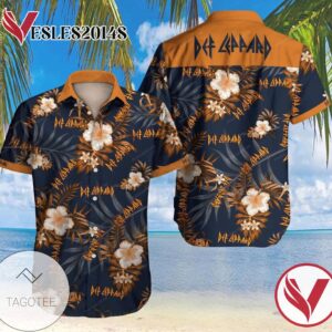 Tlmus Def Leppard Hawaiian Graphic Print Short Sleeve Hawaiian Casual Shirt Vesles2014S 1