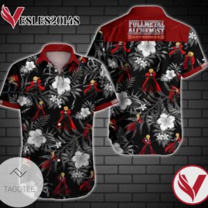 Tlmus Fullmetal Alchemist Brotherhood Hawaiian Graphic Print Short Sleeve Hawaiian Casual Shirt Vesles2014S 1