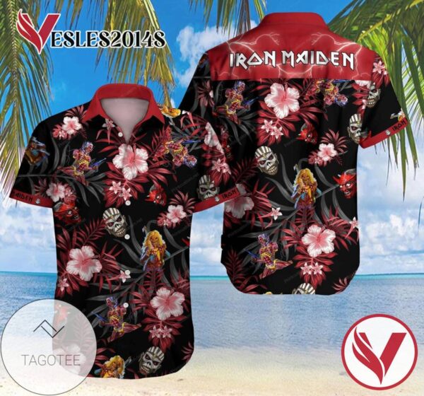 Tlmus Iron Maiden Hawaiian Graphic Print Short Sleeve Hawaiian Casual Shirt Vesles2014S 1