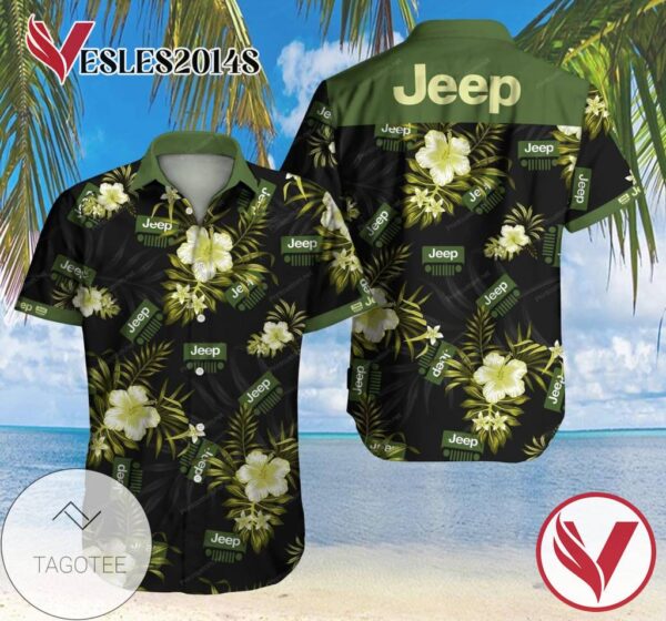 Tlmus Jeep Hawaiian Graphic Print Short Sleeve Hawaiian Casual Shirt Vesles2014S