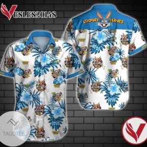 Tlmus Looney Tunes Bunny Rabbit Hawaiian Graphic Print Short Sleeve Hawaiian Casual Shirt Vesles2014S 1