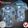 Tlmus Pokemon Garchomp Hawaiian Graphic Print Short Sleeve Hawaiian Casual Shirt Vesles2014S