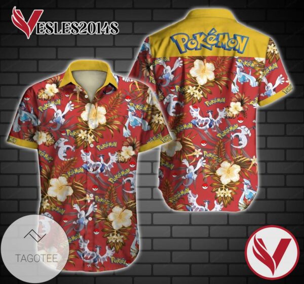 Tlmus Pokemon Lugia Hawaiian Graphic Print Short Sleeve Hawaiian Casual Shirt Vesles2014S 1