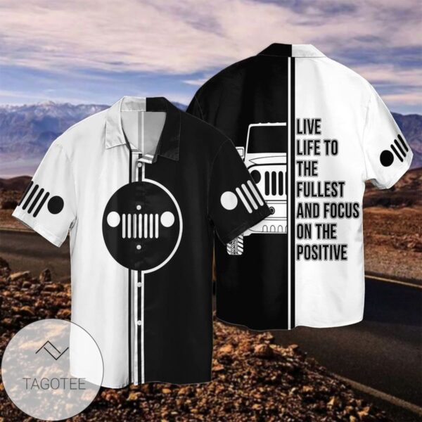 To car Love To Life To The Fullest And Focus On The Positive For Men And Women Graphic Print Short Sleeve Hawaiian Casual Shirt Vesles2014S 1