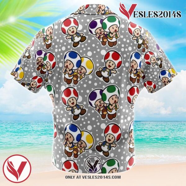 Toad Mario Bros Hawaiian Button Up Shirt, Perfect Gifts For Anime Lovers - Vesles2014S 1