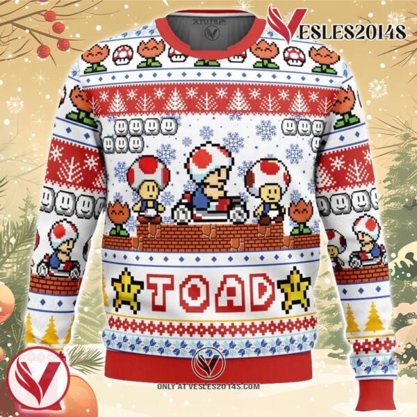 Toad Mario Bros Ugly Christmas Sweater, Unique Christmas Gift For Fans - Vesles2014S
