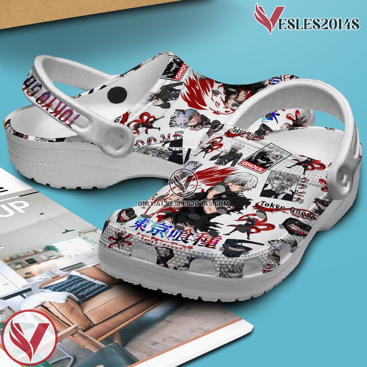 Tokyo Ghoul Anime Crocs Crocband Clogs Shoes Comfortable For Men Women and Kids, Unique Gift From Vesles2014S 3
