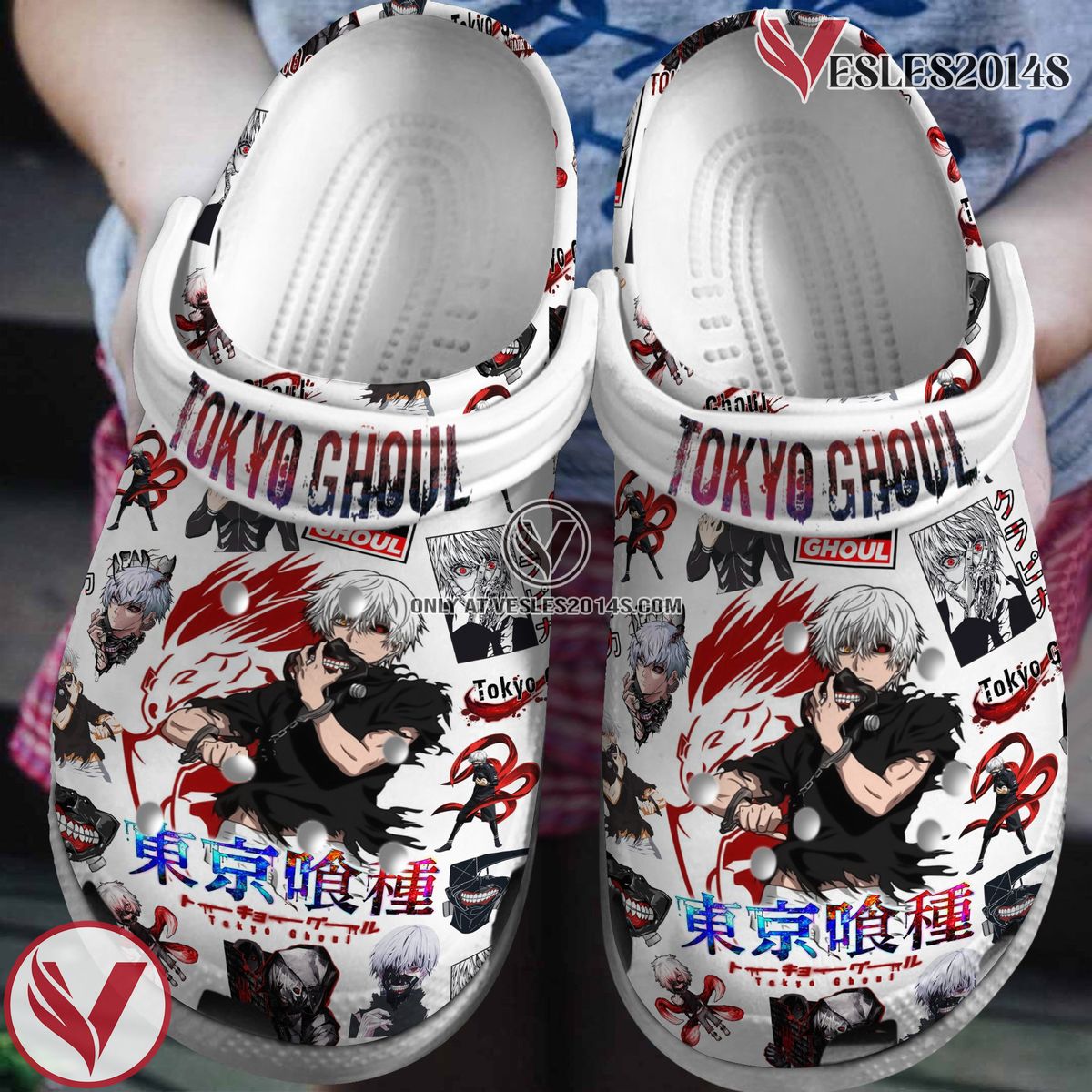 Tokyo Ghoul Anime Crocs Crocband Clogs Shoes Comfortable For Men Women and Kids, Unique Gift From Vesles2014S