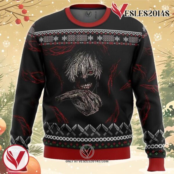 Tokyo Ghoul Dark Kaneki Ugly Christmas Sweater, Unique Christmas Gift For Fans - Vesles2014S