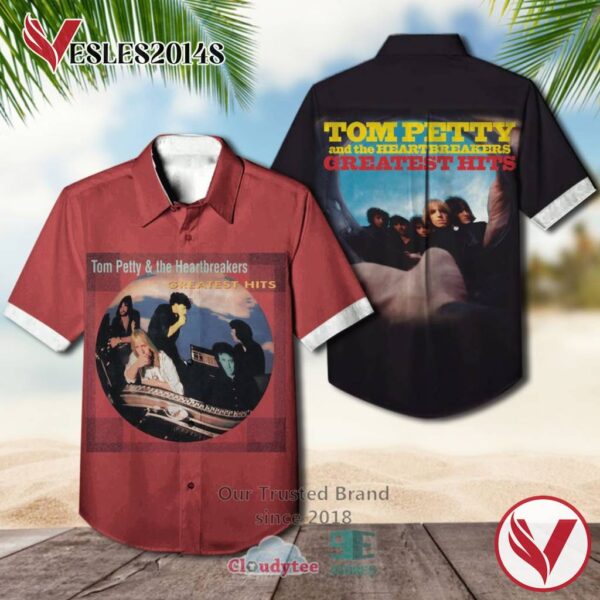 Tom Petty and the Heartbreakers Greatest Hits Album Hawaiian Shirt, Best Gift For Music Lovers Vesles2014S