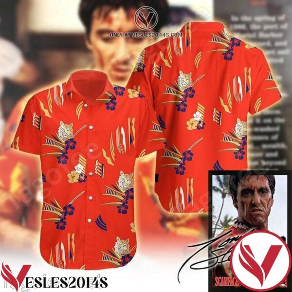 Tony Montana Al Pacino In Scarface Red Hawaiian Shirt uNG, Unique Gifts For Friends - Vesles2014S 1