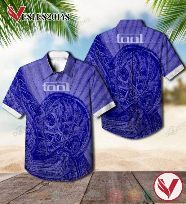 Tool Band Blue Pattern Album Hawaiian Shirt, Best Gift For Music Lovers Vesles2014S
