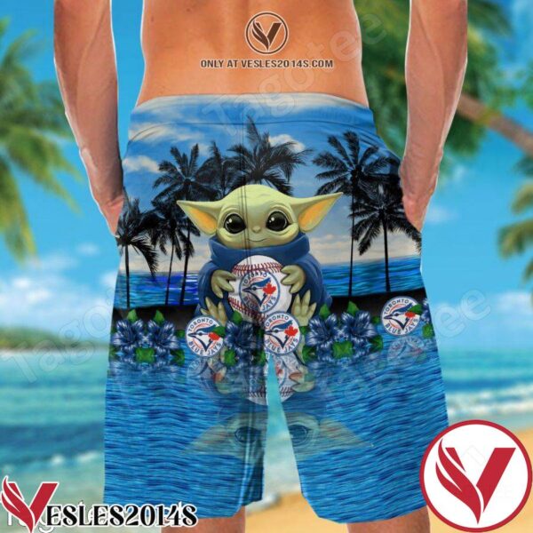 Toronto Blue Jays & Baby Yoda Hawaiian Shirt And Short, Unique Gifts For Friends - Vesles2014S 1