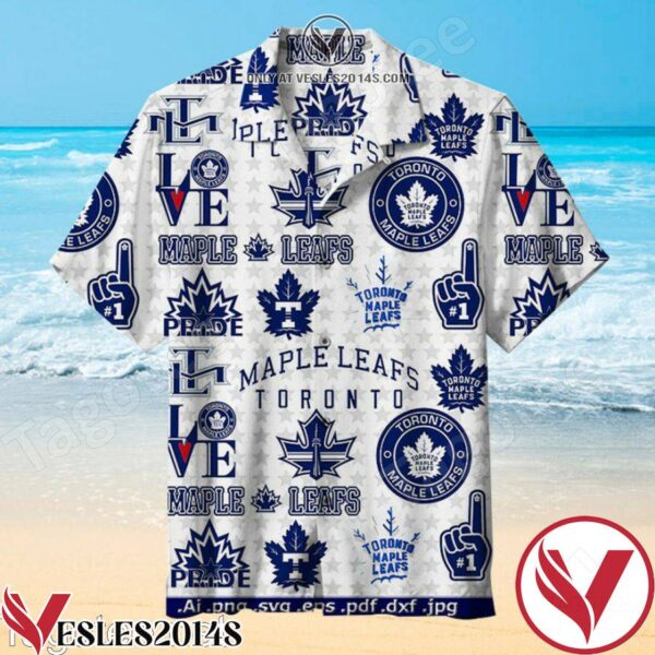 Toronto Maple Leaf Love Pride Grey Star White Background Hawaiian Shirt, Unique Gifts For Friends - Vesles2014S 1