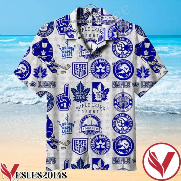 Toronto Maple Leaf Number 1 Grey Star White Background Hawaiian Shirt, Unique Gifts For Friends - Vesles2014S 1