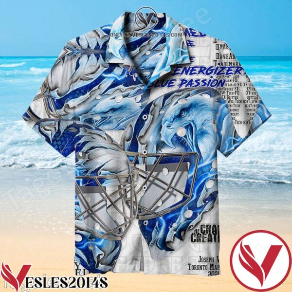 Toronto Maple Leaf The Ghost Energizer Blue Passion Mask Hawaiian Shirt, Unique Gifts For Friends - Vesles2014S 1