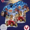 Tractor Dogs Hawaiian Graphic Print Short Sleeve Hawaiian Casual Shirt Vesles2014S