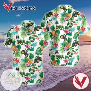 Tractor Lovers Graphic Print Short Sleeve Hawaiian Casual Shirt Vesles2014S 1