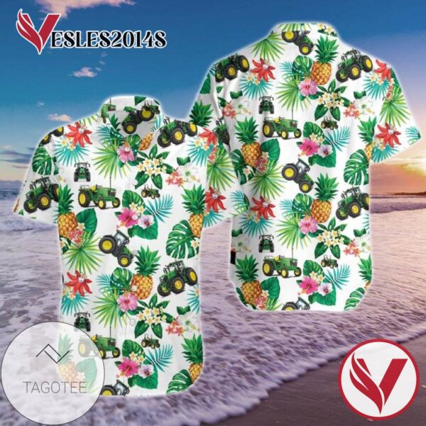 Tractor Lovers Graphic Print Short Sleeve Hawaiian Casual Shirt Vesles2014S 1