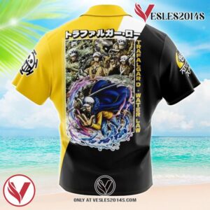 Trafalgar D. Law One Piece Hawaiian Button Up Shirt, Perfect Gifts For Anime Lovers - Vesles2014S 1