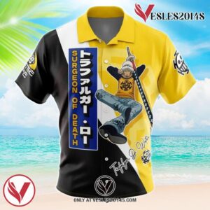 Trafalgar D. Law One Piece Hawaiian Button Up Shirt, Perfect Gifts For Anime Lovers - Vesles2014S