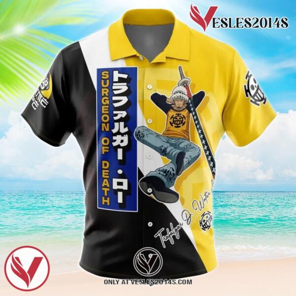 Trafalgar D. Law One Piece Hawaiian Button Up Shirt, Perfect Gifts For Anime Lovers - Vesles2014S