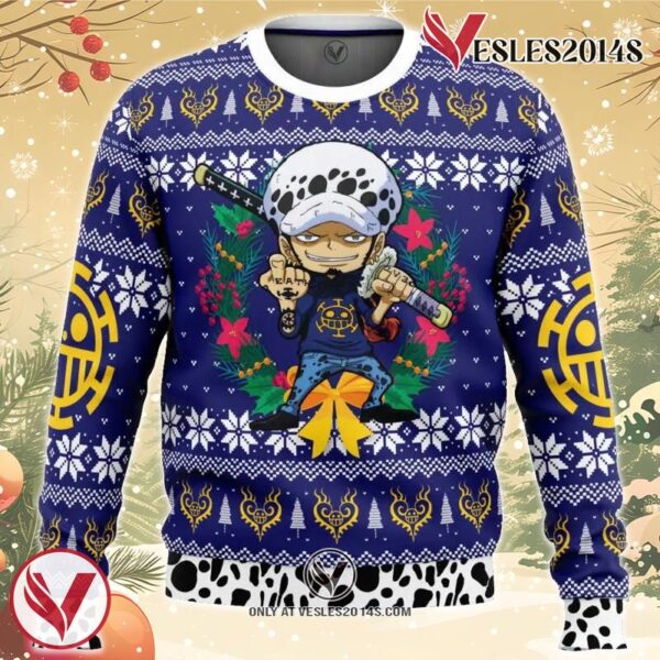 Trafalgar Law Christmas One Piece Ugly Christmas Sweater, Unique Christmas Gift For Fans - Vesles2014S