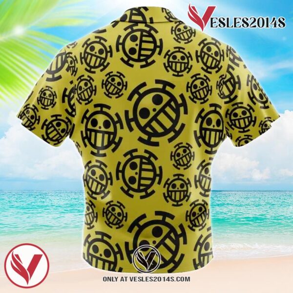 Trafalgar Law Jolly Roger One Piece Hawaiian Button Up Shirt, Perfect Gifts For Anime Lovers - Vesles2014S 1