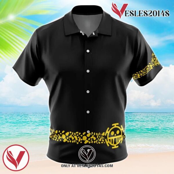 Trafalgar Punk Hazard One Piece Hawaiian Button Up Shirt, Perfect Gifts For Anime Lovers - Vesles2014S