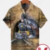 Train Speed Ahead Map Vintage Hawaiian Shirt, Unique Gifts For Friends - Vesles2014S 1