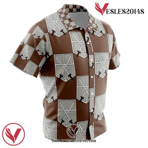 Training Corps Attack on Titan Hawaiian Button Up Shirt, Perfect Gifts For Anime Lovers - Vesles2014S 1