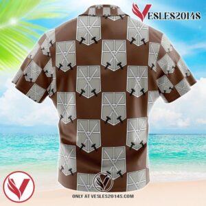 Training Corps Attack on Titan Hawaiian Button Up Shirt, Perfect Gifts For Anime Lovers - Vesles2014S 2