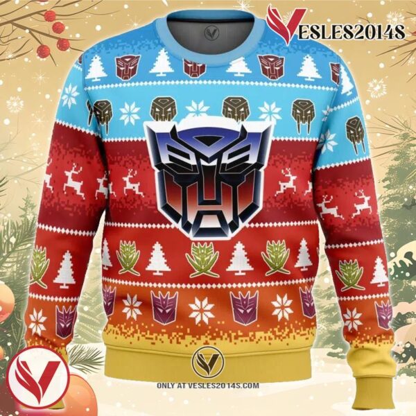 Transformers Ugly Christmas Sweater, Unique Christmas Gift For Fans - Vesles2014S