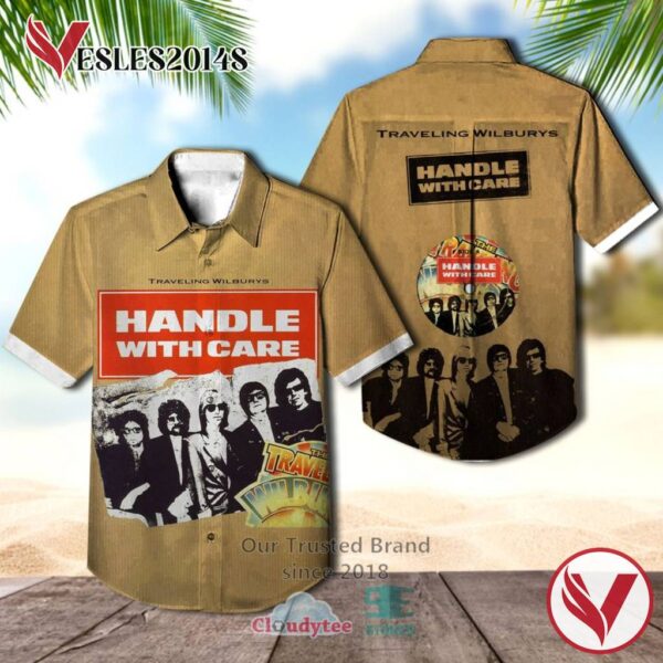Traveling Wilburys Band Handle With Care Album Hawaiian Shirt, Best Gift For Music Lovers Vesles2014S