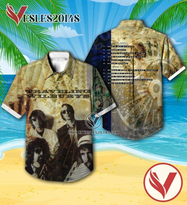 Traveling Wilburys Vol. 3 Album Cover Hawaiian Shirt, Unique Gifts For Music Lovers - Vesles2014S