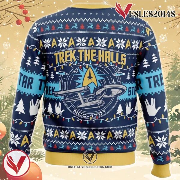 Trek The Halls Star Trek Ugly Christmas Sweater, Unique Christmas Gift For Fans - Vesles2014S 1