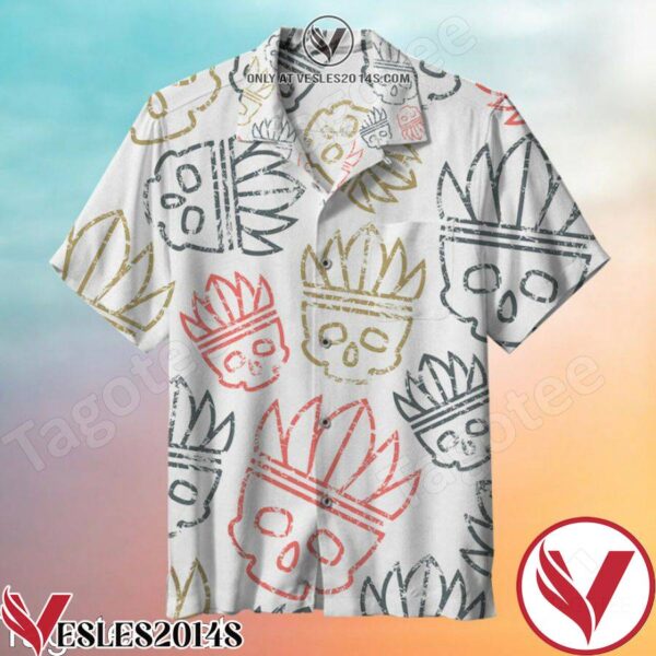 Trendy Funny Skull White Hawaiian Shirt, Unique Gifts For Friends - Vesles2014S 1