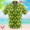 Tri Force Zelda Hawaiian Button Up Shirt, Perfect Gifts For Anime Lovers - Vesles2014S