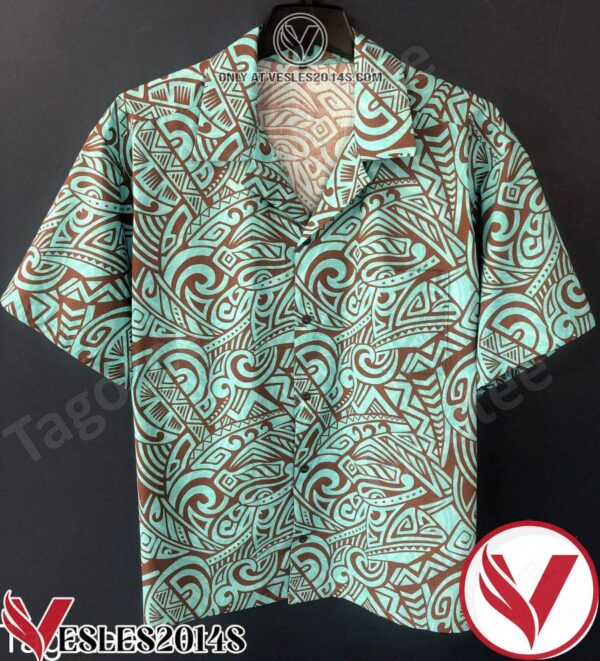 Tribal Print Men’s Casual Hawaiian Shirt, Unique Gifts For Friends - Vesles2014S 1