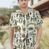 Trickery Pattern Halloween Full Printing Hawaiian Shirt Funny Hawaiian Beach Gift Casual Shirt Vesles2014S