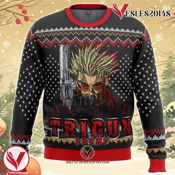 Trigun Vash Emblem Ugly Christmas Sweater, Unique Christmas Gift For Fans - Vesles2014S