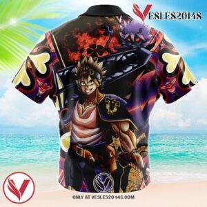 Trippy Asta Black Clover Hawaiian Button Up Shirt, Perfect Gifts For Anime Lovers - Vesles2014S 1