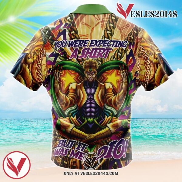 Trippy Dio Brando JoJo’s Bizarre Adventure Hawaiian Button Up Shirt, Perfect Gifts For Anime Lovers - Vesles2014S 1