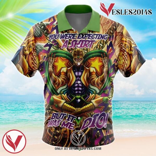 Trippy Dio Brando JoJo’s Bizarre Adventure Hawaiian Button Up Shirt, Perfect Gifts For Anime Lovers - Vesles2014S