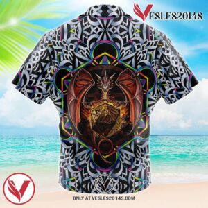 Trippy Dungeons & Dragons Hawaiian Button Up Shirt, Perfect Gifts For Anime Lovers - Vesles2014S 1